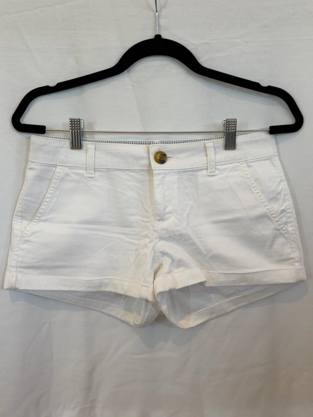 SO White Cotton Denim Jean Shorts